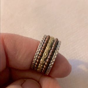 Tri metal fidget ring